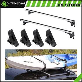 Ou11804053833281parts Outstanding-carparts Roof Rack For Silver 50 Inch Universal Baggage Cross Bar Set Top Carrier Kayak