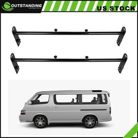 Ou11809108109907parts Outstanding-carparts For Ford E Series Express Van 2 Bar Ladder Roof Rack Rail Black