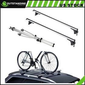 Ou11809169833292parts Outstanding-carparts For Silver 50 Inch Universal Cargo Roof Rack Luggage Carreir Crossbar And 1 Bike