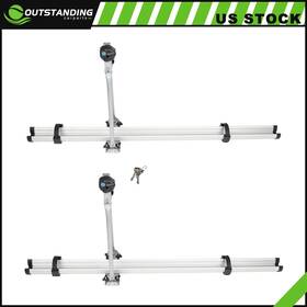 Ou11809349831807parts Outstanding-carparts 2x Roof Rack Mounted Bike Bicycle Attachment Upright Lock Carrier Universal