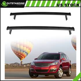 Ou11809603106586parts Outstanding-carparts Top Luggage Cargo Cross Bars Rack Fits 2018-2021 Chevy Traverse Aluminum Black