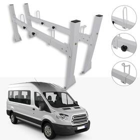Pa10910ra900s Parautostore For Ford Express Gmc White Ladder Roof Rack Cargo Carriers Fullsize Van 2 Bar