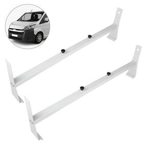 Pa10969ra906s Parautostore Durable Steel White Van 2 Bar Ladder Set Racks Roof Cargo Bars Crossbars 600lb