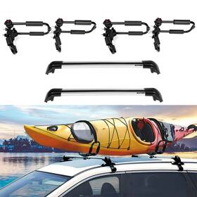 Pa838120ra179t Parautostore 4 X Kayak Canoe Rack J Bar Black Cross For 2010-2018 Volkswagen Vw Tiguan