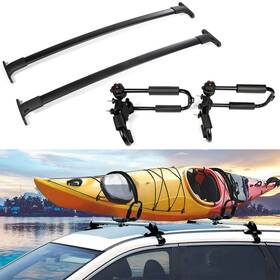 Pa83880ra162f Parautostore 2x Black Cross Bar Adjustable Kayak Canoe Rack Jbar For 2016-2018 Ford Explorer