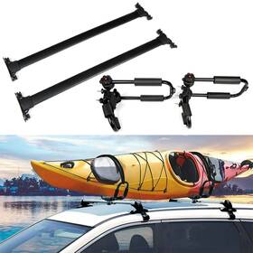 Pa83881ra161f Parautostore 2 X Black Cross Bar Adjustable Kayak Canoe Rack For 2017-2018 Toyota 4runner