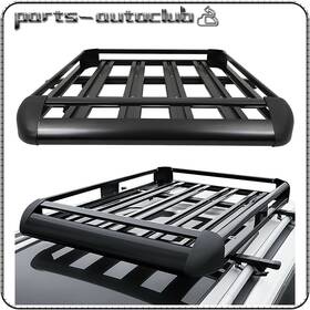 Pac1113382101part Parts-autoclub Black 50 Inch X 38 Aluminum Roof Rack Suv Top Cargo Baggage Carrier Basket Cross Bar