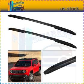 Pt106605011am Pmt2018 Roof Rack Cross Rail For Jeep Renegade 15-22 Black Luggage Baggage Carrier 2pcs