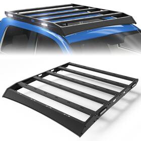 Bt-2022104 Pofenze Steel Roof Rack Cargo Luggage Carrier With Lights For 2009-18 Dodge Ram 1500 4door