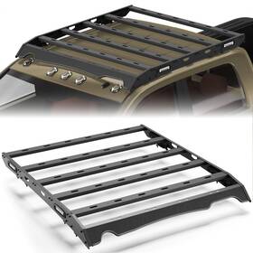 Rr-r101-eb Pofenze For 2010-2018 Ram 2500 Crew Cab Black Roof Rack Side Rail Luggage Cargo Carrier