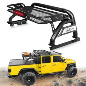 Atearbc05 Road Beast Atearbc05/5 Adjustable Sport Roll Bar Chase Rack With Pallet For Tacoma Gladiator Canyon Ranger