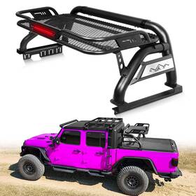 Atearbc05 Road Beast Truck Bed Roll Bar Chase Rack With Cargo Carrier Basket For 07-25 Chevy/gmc/toyota