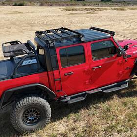 Ateavcb01 Road Beast Roof Rack Cargo Luggage Carrier Fits 2020-2026 Jeep Gladiator Jt With 2 Ladders