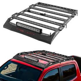 Ateavcb02-99 Road Beast 400lb Roof Rack Cargo Basket With Led Light For 2005-2023 Toyota Tacoma Double Cab