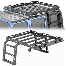 Frcr30041789 Soenboo Roof Rack With Ladder For 2007-2018 Jeep Wrangler Jk Unlimited 4 Doors Hardtop