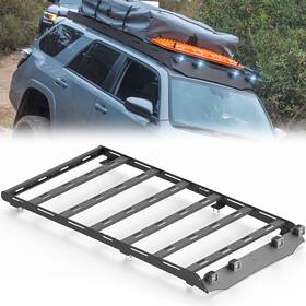 Xrcr05311233 Soenboo For 10-24 4runner 5th Gen Full Size 800lbs Roof Rack Cargo Basket 4 Led Lights
