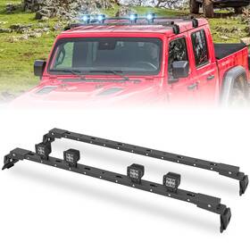 Xscr060028159 Soenboo 400lbs Roof Rack Cross Bars With Led Lights For 07-2026 Wrangler Jk Jl Jt Hardtop