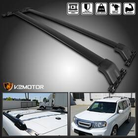 Rrb-plt09bk Spec-d Tuning 09 Fits 2009-2012 Honda Pilot Black Aluminum Roof Rack Side Rail Luggage Cross Bar