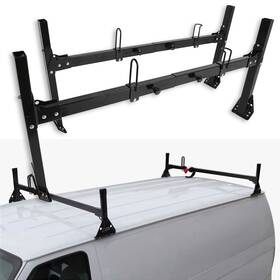 Sdp10910a901s Speedyparts4u Black Van 2 Bar Ladder Roof Racks Set For Ford Econoline 350lb Steel Cross