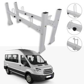 Spd10975b900a Speedyparts4u Van 2 Bar Ladder Set Roof Rack Steel White Racks Crossbars