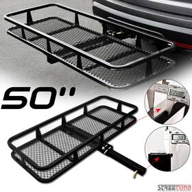 Stthfb249018 Streetune 50 Inch Blk Mesh Steel Fold Up Bumper Mount Hitch Cargo Basket For 2 X2 Receiver Si