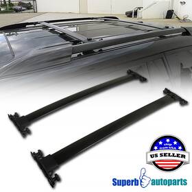 Superbautoparts 841808110283 Fits 2008-13 Toyota 08-13 Highlander Aluminum Roof Top Cross Bar Rack Black