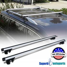 Superbautoparts 841808135286 Fits Adjustable 53 Inch Car Top Silver Aluminum Cross Bar Roof Cargo Luggage Rack