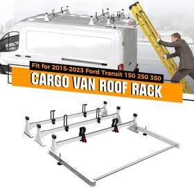 Suc437v03 Suvauto For 2015-2024 Ford Transit Cargo Van 54 Inch 3 Bar Ladder Roof Rack With Roller