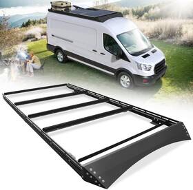 Suv-c1563 Suvwinner Camp Van Roof Rack With Solar Panel Bracket For Ford Transit 148 Inch Wb Low/mid/high