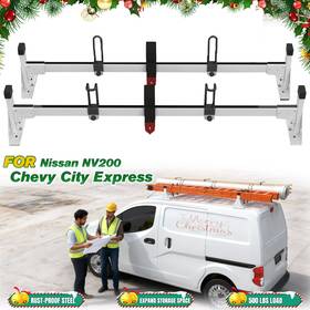 Suvc1934v01 Suvwinner Nissan Nv200 2013-on Heavy Duty 2 Bar White Roof Ladder Rack - 500 Lbs Load New