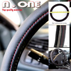 Swc-36b-r-201 Aftermarket Branded Auto Car Steering Wheel Cover Microfiber Black Leather