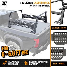 Syneticusa Rack-001-v2 Rack-001-v2-spl Heavy Duty Ladder Rack With Side Panel Combo For 6-6.8ft Truck Bed