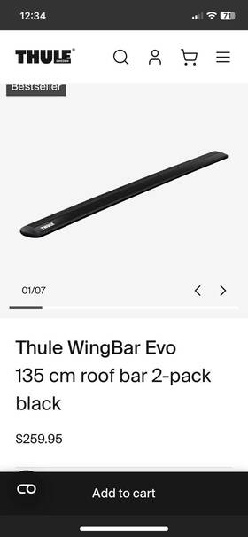 101981 Thule Wingbar Evo Cross Bars