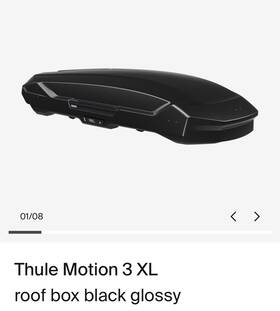 639850 Thule Motion 3- Xl Roof Box Glossy Black Cargo New