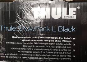 732607 Thule Snowpack Large 6 Pairs Of Skis 4 Snowboards Roof Carrier Rack Mount