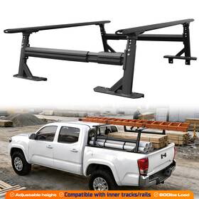 C1998v01 Tiewards Aluminum Truck Bed Ladder Rack With Side Bars For Toyota Tacoma Jeep Gladiator
