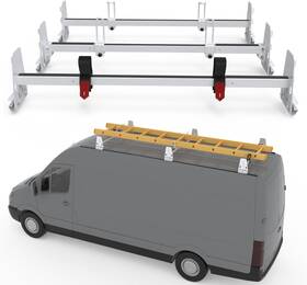 Ti-c298v03 Tiewards Cargo Van Roof Ladder Racks For Chevy Express Gmc Savana With Rain Gutter 750lb