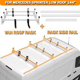 Toc1832v01 Tixo Cargo Van Roof Ladder Rack Side Rail For Mercedes Sprinter 07-on Low 144 Inch