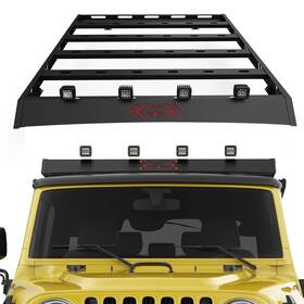 Tmy.a008 Tokmowin Black Steel Roof Rack Bar Cargo Basket Carrier For 1997-2006 Jeep Wrangler Tj