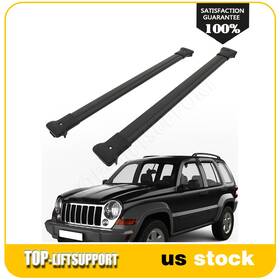 Tl166326011401s Top-liftsupport A Pair Roof Rack Cross Bar Luggage Carrier Aluminum For 02-2007 Jeep Liberty Kj