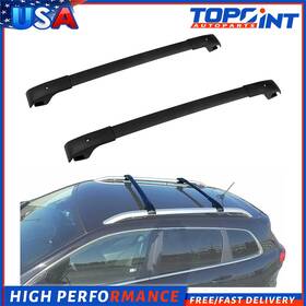 Topoint Ap10658701l 2x Top Rubber Cross Bar Crossbar Roof Racks For 14-22 Jeep Cheroke Baggage Cargo