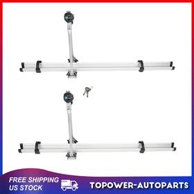 To83126at807p Topower Universal Car Roof Top Pair 2-bike Rack Bicycle Carrier Clamp Mount Lockable