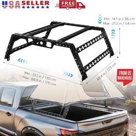 X5113315rw7wh18002 Toyandona Truck Bed Rack 14.4-21.2in Height 51.2-66.9in Width Adjustable Cargo