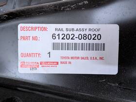 61202-08020 Toyota New Oem Roof Rail Sienna 2011-2017