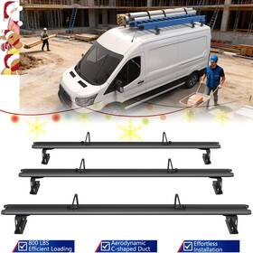 Trac1960v01 Tralieve 3 Bars 63 Inch Van Roof Rack For Ford Transit Ram Promaster Nissan Nv 800lbs Black