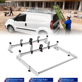 Tralievec2012v03 Tralieve Van Roof Ladder Rack For Ram Promaster City 2015-on With Rear Cargo Roller 2bars
