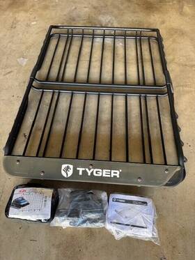 Tg-rk1b942b Tyger Auto Heavy Duty Roof Mounted Cargo Basket Rack With Net