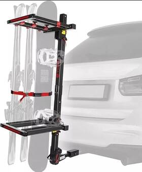 Tg-rk1b707b Tyger Black Hitch Mount Ski And Snowboard Rack Fits 1.25 Inch Or 2 Receiver With Locks
