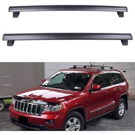 10034148 Usdealsparts 2 Front And Rear Roof Rack Rail For 2011-2012 Jeep Grand Cherokee Black Cross Bars