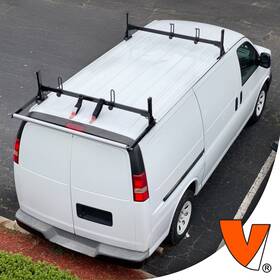 1996-current Vantech H1052br H1 2-bar Steel Rack System With Roller Gmc Savana All Trims Black